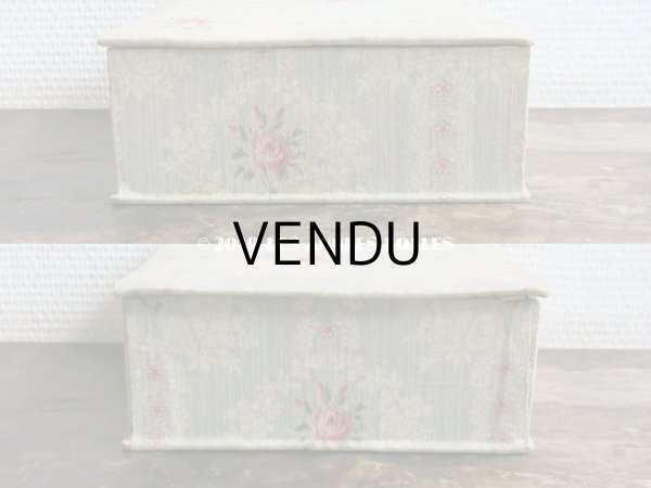 画像8: 1900年代 アンティーク 薔薇 & 草花のガーランド  カルトナージュボックス (8)