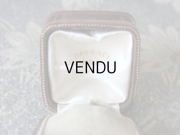 画像7: アンティーク 本革製 ジュエリーボックス 金彩入り ボルドー リングボックス (7)