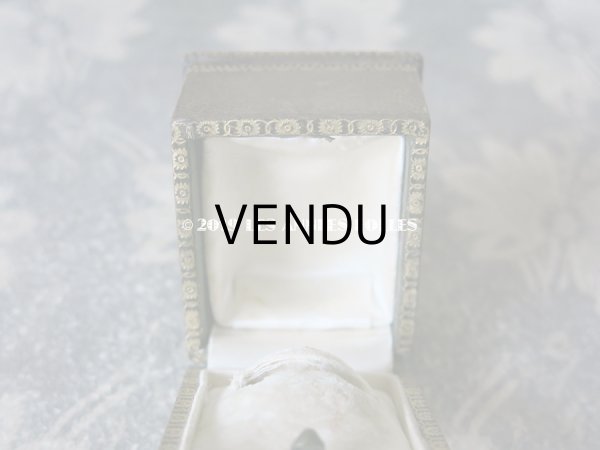 画像9: アンティーク 本革製 ジュエリーボックス 金彩入り カーキ リングボックス (9)