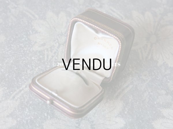 画像6: アンティーク 本革製 ジュエリーボックス 金彩入り ボルドー リングボックス (6)