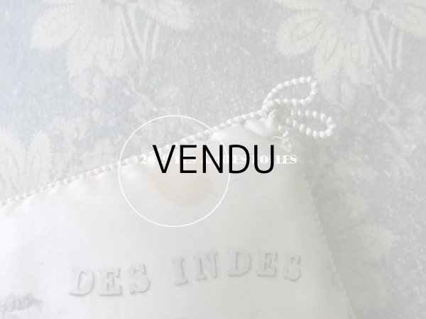 画像3: 19世紀末 アンティーク  シルク製 クッション カシミア & レース店 - VERDE-DELISLE FRERES & Cie PARIS - (3)