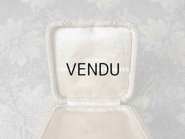 画像6: アンティーク  ジュエリーボックス シルク製ジャガード織 ジュエリーボックス (6)