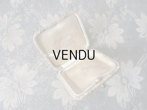 画像5: アンティーク  ジュエリーボックス シルク製ジャガード織 ジュエリーボックス (5)