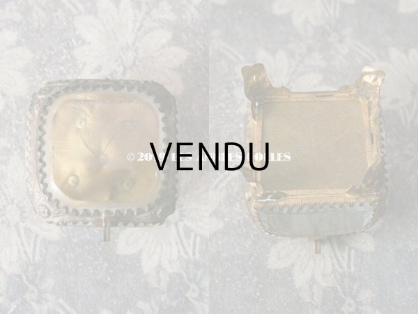 画像3: アンティーク 小さなジュエリーボックス スモーキーイエローのシルク製クッション (3)