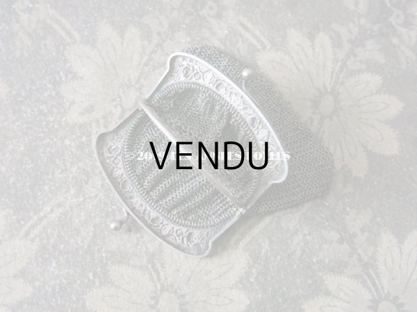 画像3: 1900年代 アンティーク シルバー製 メタルメッシュ コインケース 内ポケット付 薔薇とリボンのガーランド (3)
