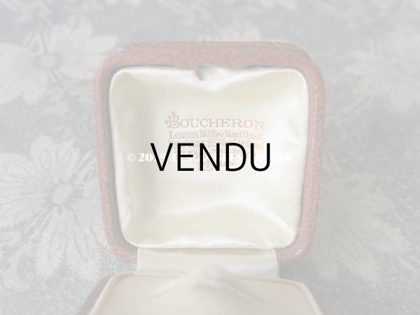 画像7: アンティーク 本革製 ビジュートリー BOUCHERON のジュエリーボックス 金彩入り リングボックス 煉瓦色 (7)