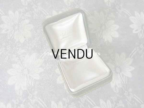 画像6: アンティーク 本革製 ジュエリーボックス 金彩入り モスグリーン (6)