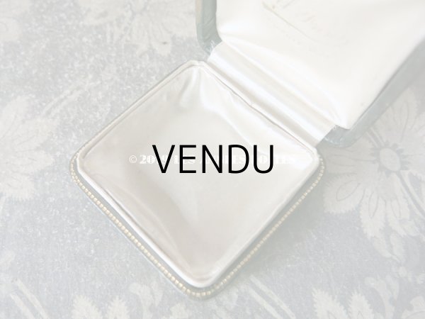 画像8: アンティーク 本革製 ジュエリーボックス 金彩入り モスグリーン (8)