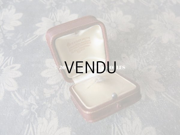 画像6: アンティーク 本革製 ビジュートリー BOUCHERON のジュエリーボックス 金彩入り リングボックス 煉瓦色 (6)