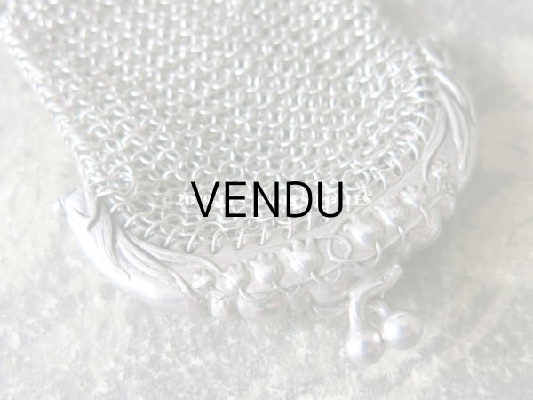 画像8: 1900年代 アンティーク シルバー製 鈴蘭 メタルメッシュのコインケース 仕切り付き (8)