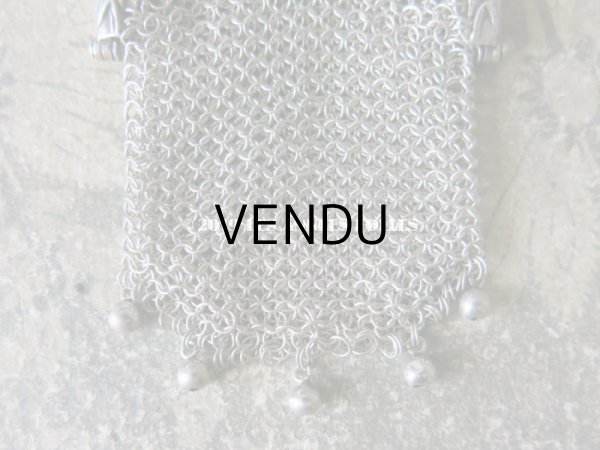 画像7: 1900年代 アンティーク シルバー製 鈴蘭 メタルメッシュのコインケース 仕切り付き (7)