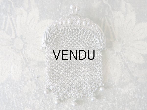 画像5: 1900年代 アンティーク シルバー製 鈴蘭 メタルメッシュのコインケース 仕切り付き (5)