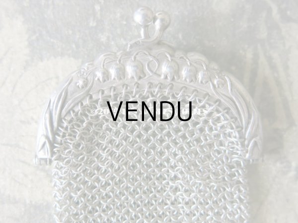 画像6: 1900年代 アンティーク シルバー製 鈴蘭 メタルメッシュのコインケース 仕切り付き (6)