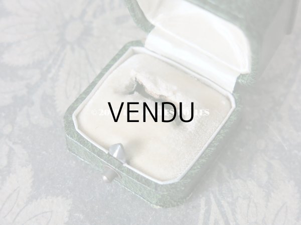 画像5: アンティーク ジュエリーボックス 金彩入り グリーン リングボックス (5)