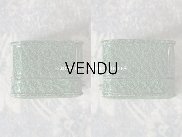 画像7: アンティーク ジュエリーボックス 金彩入り グリーン リングボックス (7)