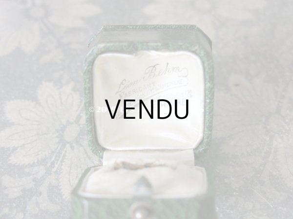 画像4: アンティーク ジュエリーボックス 金彩入り グリーン リングボックス (4)