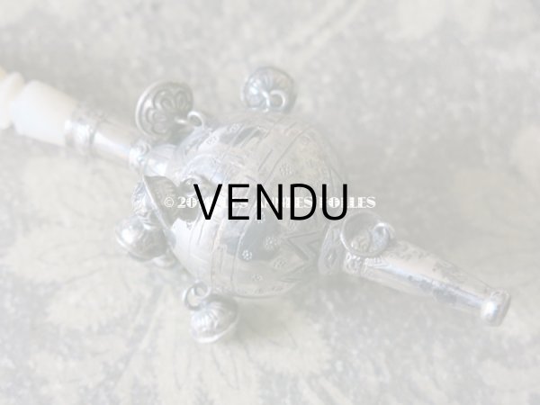 画像4: 19世紀 ナポレオン3世時代 アンティーク ラトル シルバー製 幾何学模様 (4)