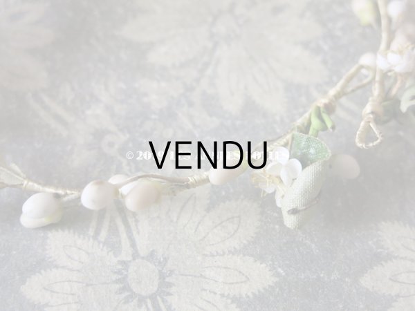 画像10: アンティーク ワックスフラワーのヘッドリース オレンジの花＆桜 ウェディング 結婚式 ティアラ  (10)