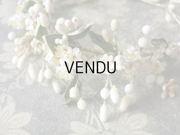 画像7: アンティーク ワックスフラワーのヘッドリース オレンジの花＆桜 ウェディング 結婚式 ティアラ  (7)
