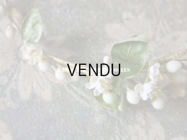 画像5: アンティーク ワックスフラワーのヘッドリース オレンジの花＆桜 ウェディング 結婚式 ティアラ  (5)