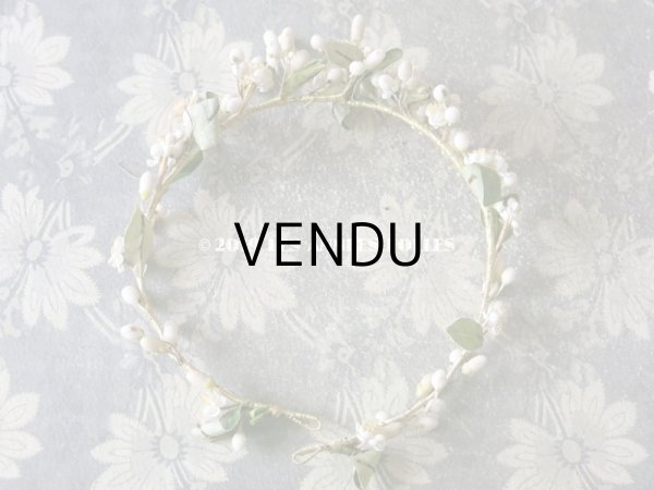 画像3: アンティーク ワックスフラワーのヘッドリース オレンジの花＆桜 ウェディング 結婚式 ティアラ  (3)