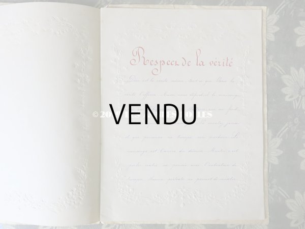 画像6: 1901年 アンティーク カリグラフィーのノート CAHIER (6)