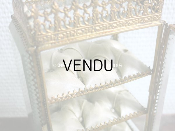 画像10: アンティーク ３段のシルク製クッションのジュエリーケース (10)