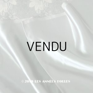 画像: アンティーク シルクサテン生地 ファブリック グレイッシュブルー 60×125cm