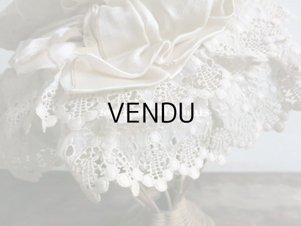 画像7: 1890年代 アンティーク 小さな女の子用 レースの帽子 淡いピンクのリボン  (7)