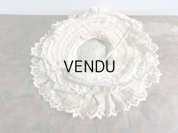 画像8: 1890年代 アンティーク 小さな女の子用 レースの帽子 淡いピンクのリボン  (8)