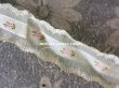 画像8: 1850年代 アンティーク シルク製リボン ピンクの小さな花の刺繍入り 85cm (8)