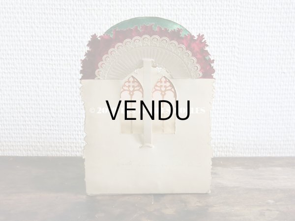 画像6: アンティーク  初聖体の立体カニヴェ コミュ二オンの少女 天使と白薔薇の教会 ポップアップ クロモ (6)