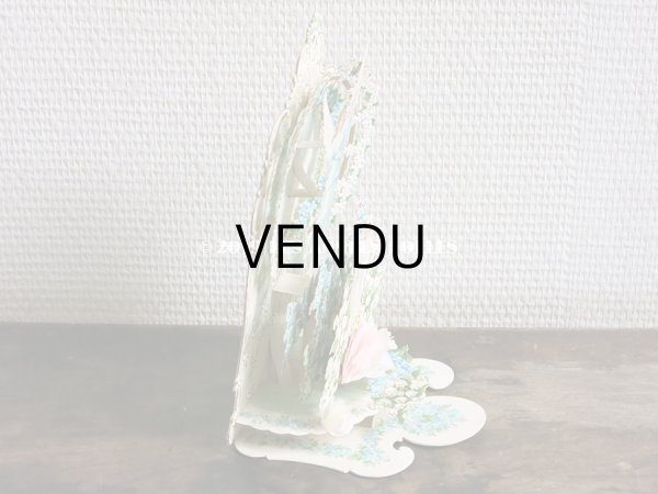 画像6: アンティーク  初聖体の立体カニヴェ コミュ二オンの少女 天使＆鈴蘭＆勿忘草 ポップアップ クロモ (6)