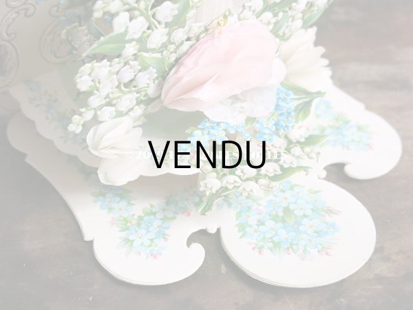 画像11: アンティーク  初聖体の立体カニヴェ コミュ二オンの少女 天使＆鈴蘭＆勿忘草 ポップアップ クロモ (11)