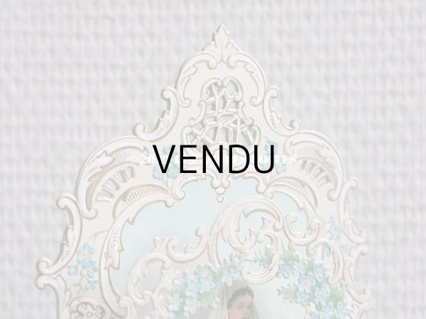 画像6: アンティーク  初聖体の立体カニヴェ コミュ二オンの少女 鈴蘭＆勿忘草 ポップアップ クロモ (6)