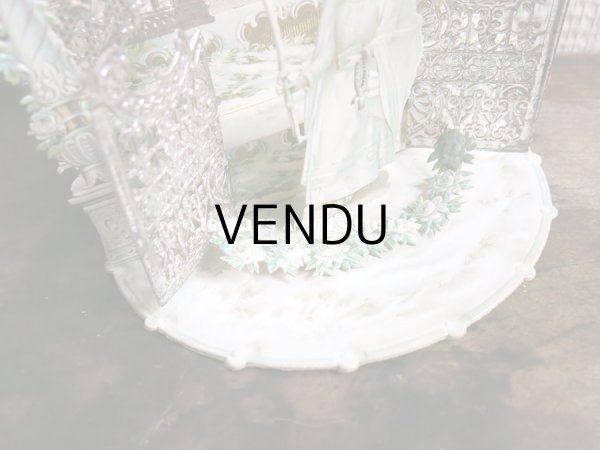 画像15: アンティーク  初聖体の立体カニヴェ コミュ二オンの少女 天使と白薔薇の教会 ポップアップ クロモ (15)