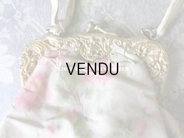 画像4: 【クリスマスセール2019対象外】 19世紀 アンティーク オモニエール シルク製 ピンクの薔薇模様のほくし織  (4)