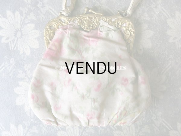 画像3: 【クリスマスセール2019対象外】 19世紀 アンティーク オモニエール シルク製 ピンクの薔薇模様のほくし織  (3)