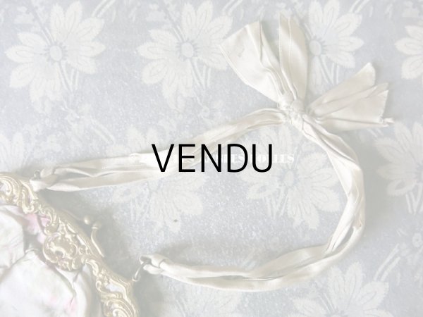 画像9: 【クリスマスセール2019対象外】 19世紀 アンティーク オモニエール シルク製 ピンクの薔薇模様のほくし織  (9)