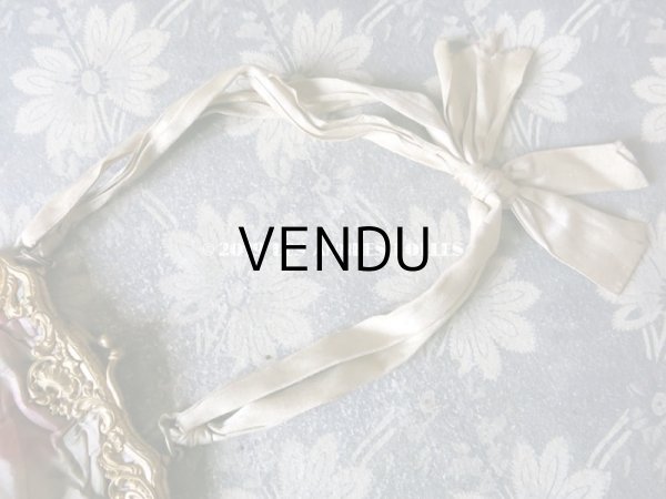 画像10: 【クリスマスセール2019対象外】 19世紀 アンティーク オモニエール シルク製 ピンクの薔薇模様のほくし織  (10)