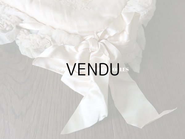 画像13: アンティーク シルクシフォンのフリルの大きなポシェット パウダーピンク (13)