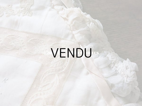 画像16: アンティーク シルクシフォンのフリルの大きなポシェット パウダーピンク (16)