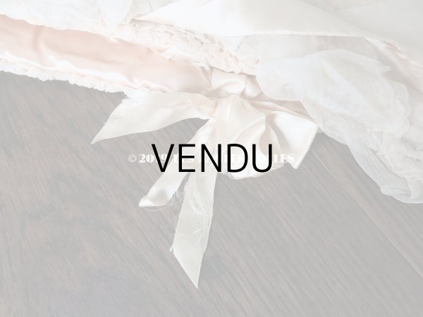 画像15: アンティーク シルクシフォンのフリルの大きなポシェット パウダーピンク (15)