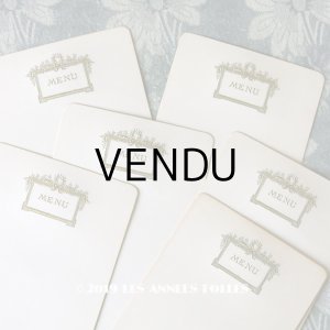 画像: 未使用 アンティーク 6枚セット メニューカード  MENU ルイ16世スタイル 