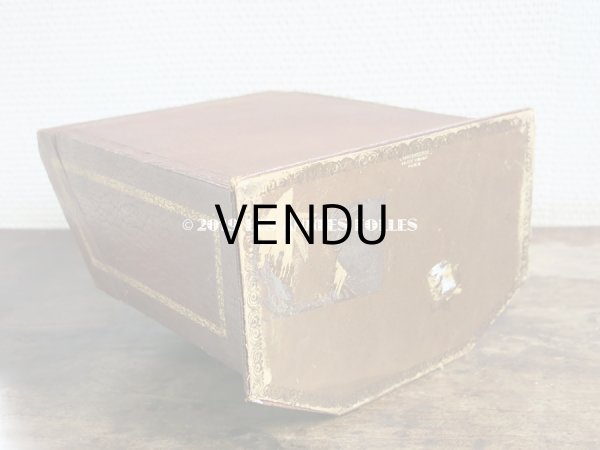 画像8: 19世紀 アンティーク ナポレオン3世時代 本革製 レターボックス 金彩入り (8)