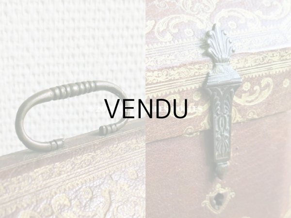 画像6: 19世紀 アンティーク ナポレオン3世時代 本革製 レターボックス 金彩入り (6)