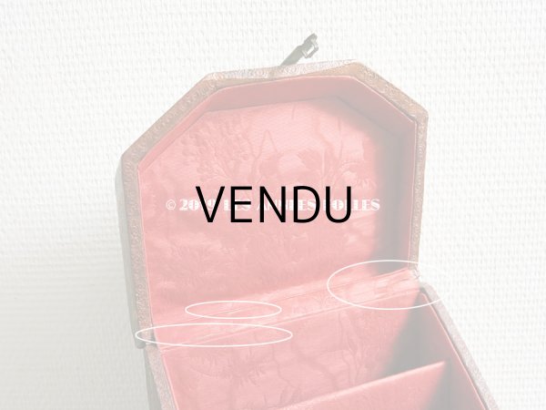 画像10: 19世紀 アンティーク ナポレオン3世時代 本革製 レターボックス 金彩入り (10)