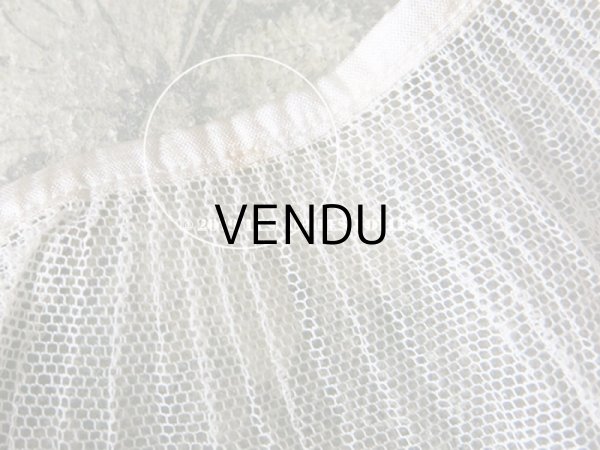 画像6: 1900年代 アンティーク プリーツ加工のチュールレース ドールドレス 1m 淡いピンクの縁取り (6)