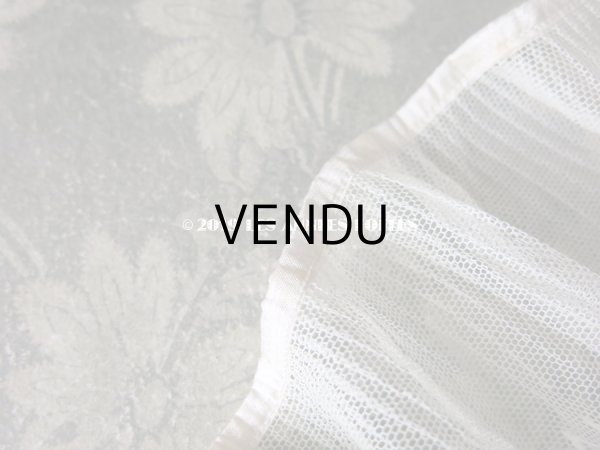 画像4: 1900年代 アンティーク プリーツ加工のチュールレース ドールドレス 1m 淡いピンクの縁取り (4)