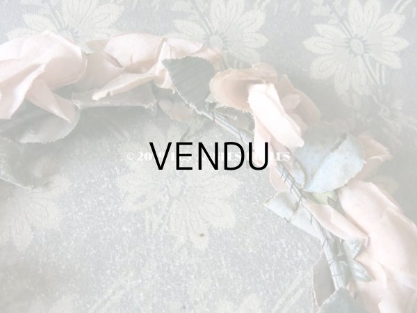 画像11: 19世紀末 アンティーク 淡いピンクの薔薇のヘッドリース ティアラ  (11)